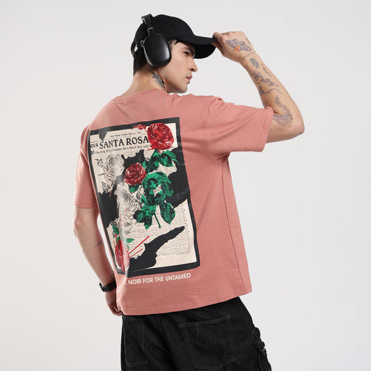 Red Floral Print Oversized T-Shirt