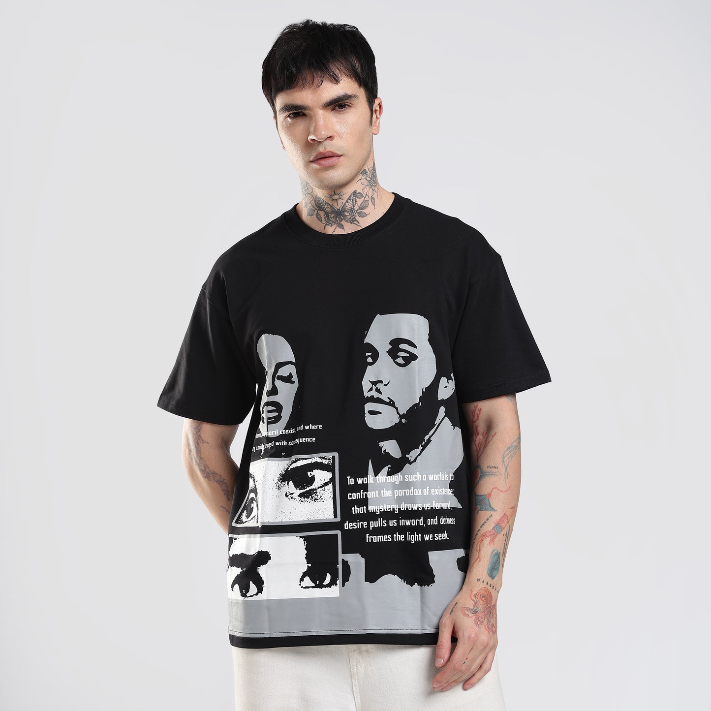 `love without morals' velmo black tee