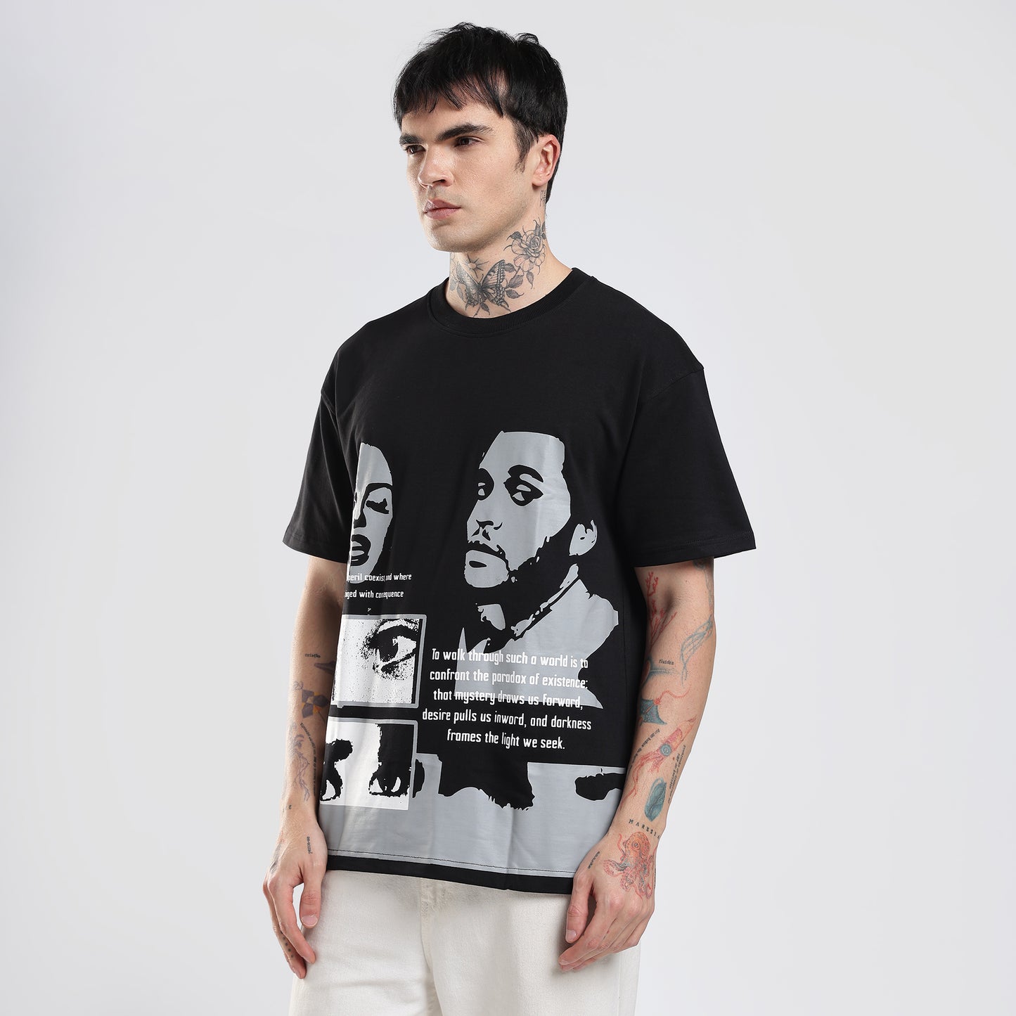`love without morals' velmo black tee