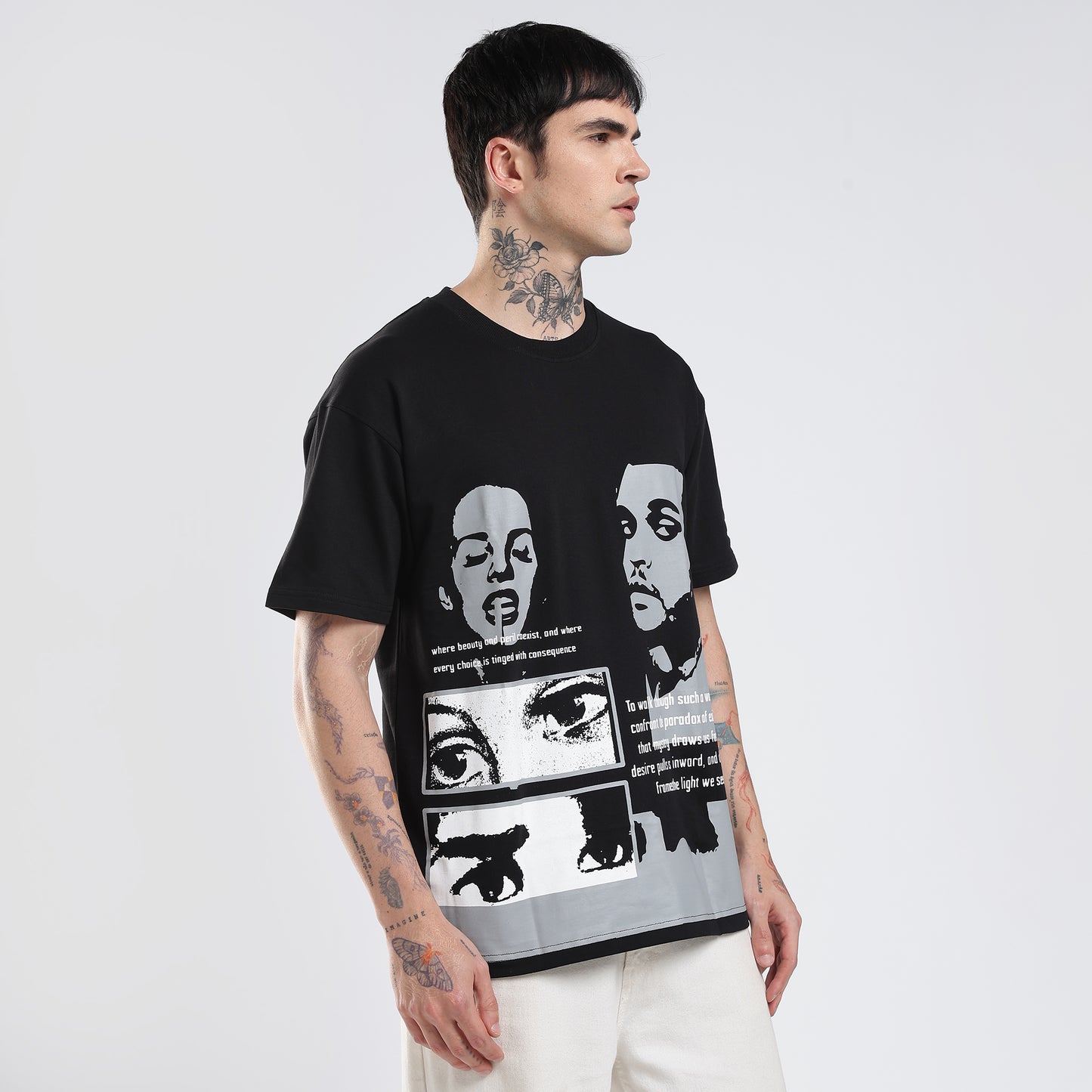 `love without morals' velmo black tee