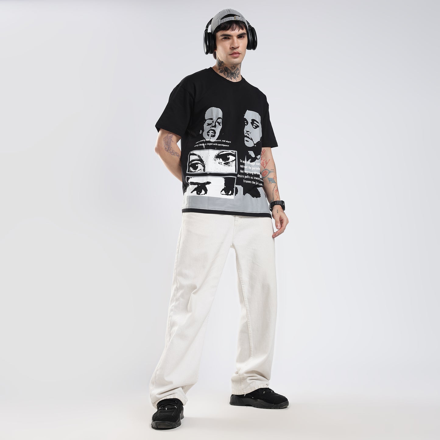 `love without morals' velmo black tee