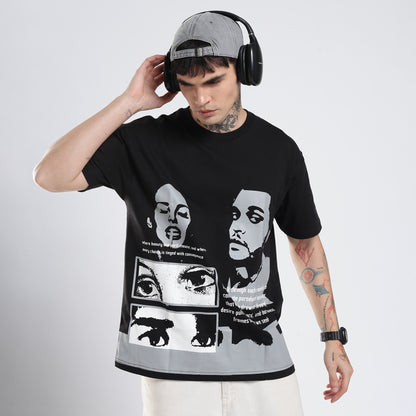 `love without morals' velmo black tee