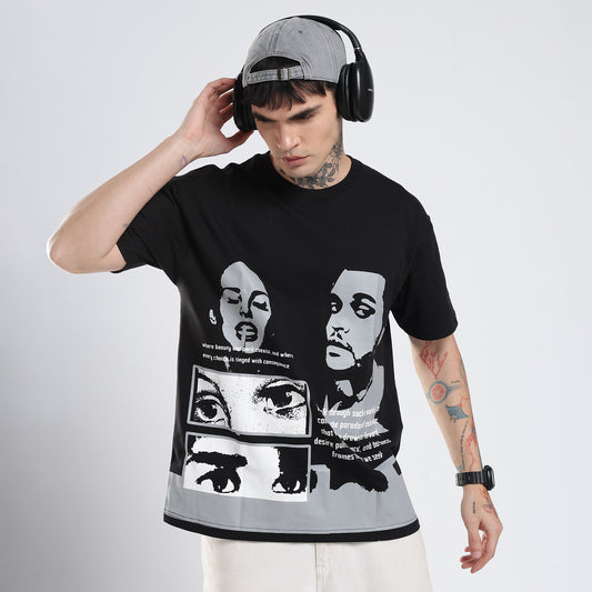 `love without morals' velmo black tee