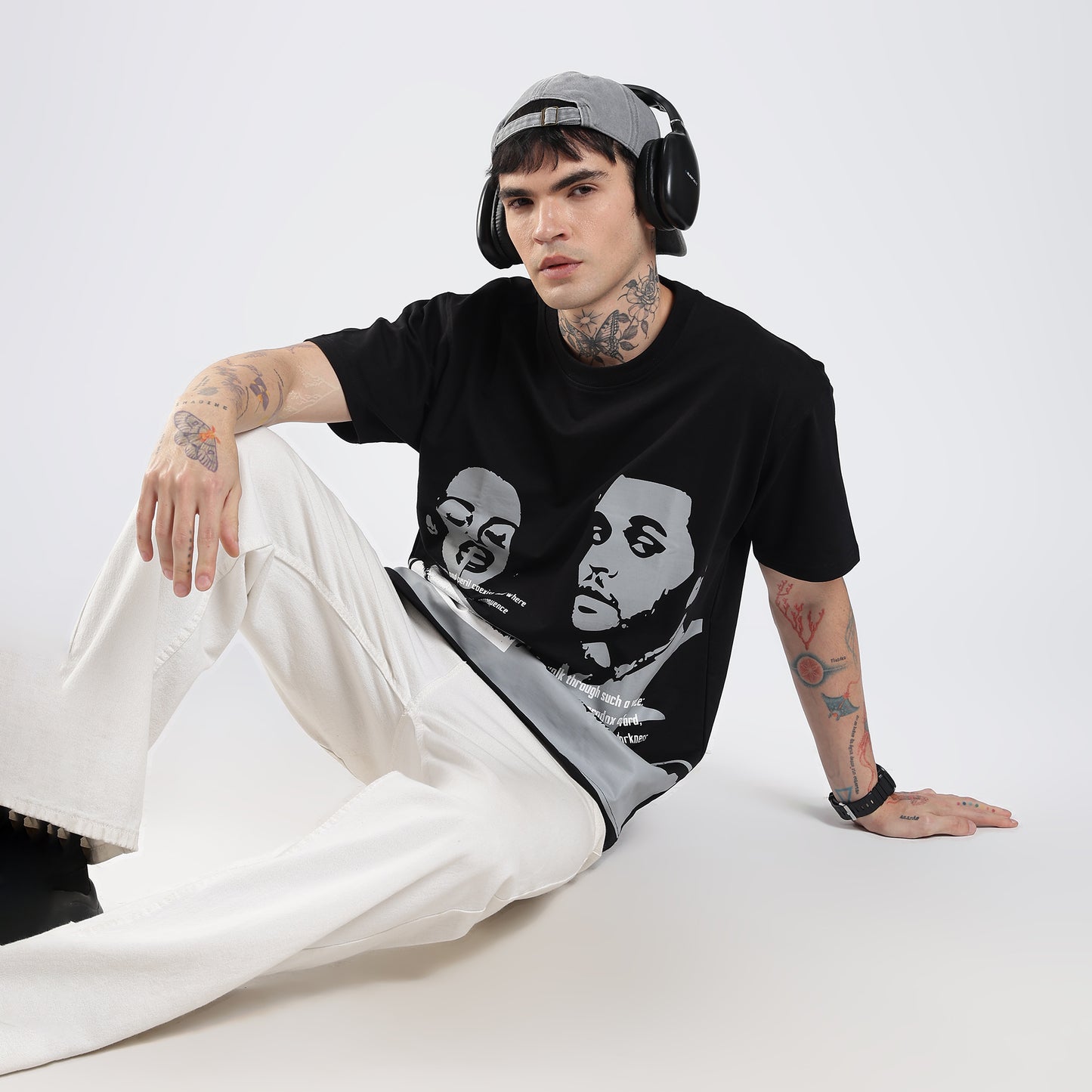 `love without morals' velmo black tee