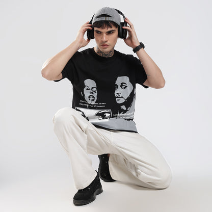 `love without morals' velmo black tee