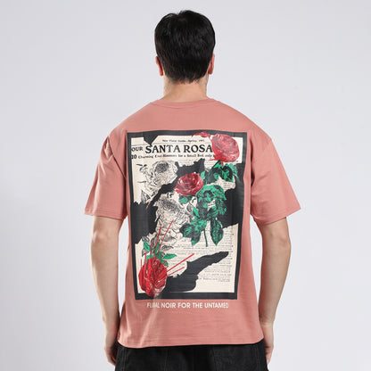 Red Floral Print Oversized T-Shirt