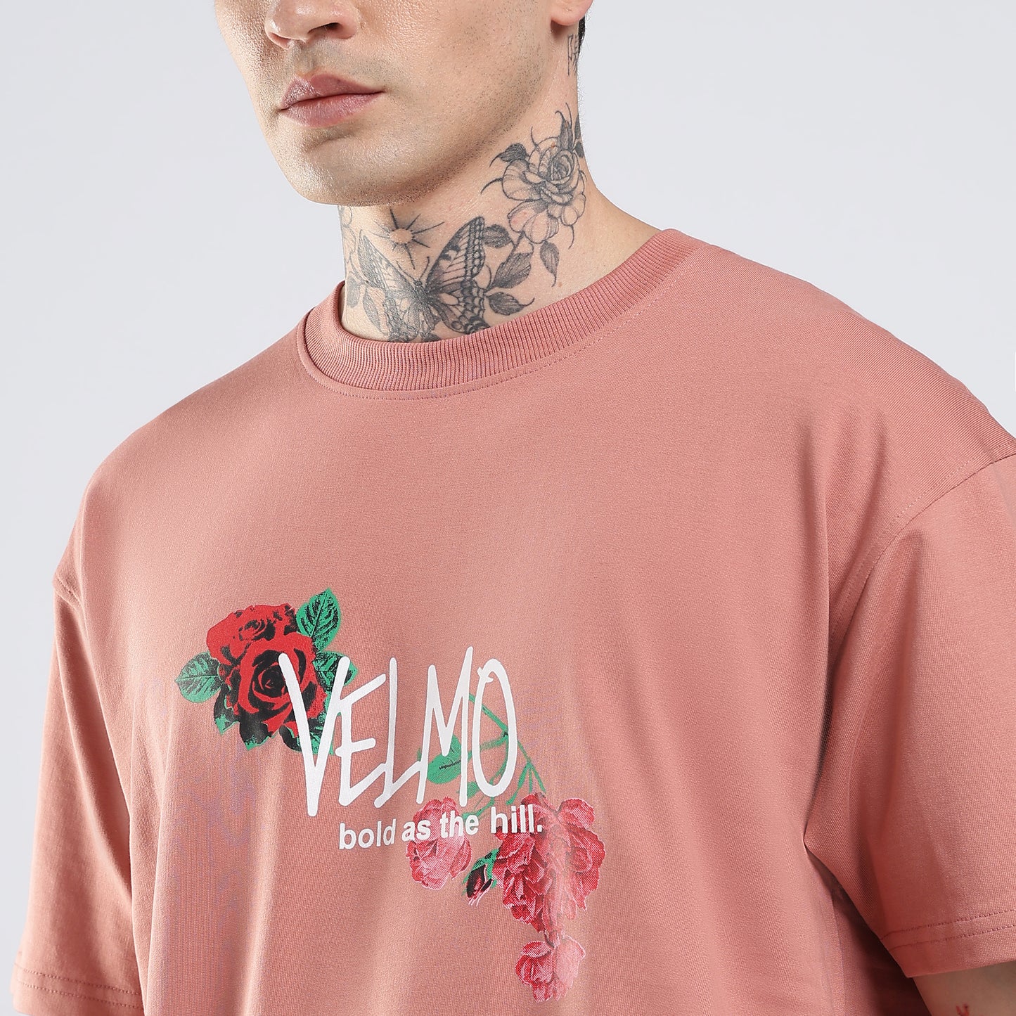 Red Floral Print Oversized T-Shirt