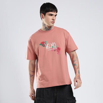 Red Floral Print Oversized T-Shirt