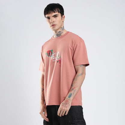 Red Floral Print Oversized T-Shirt