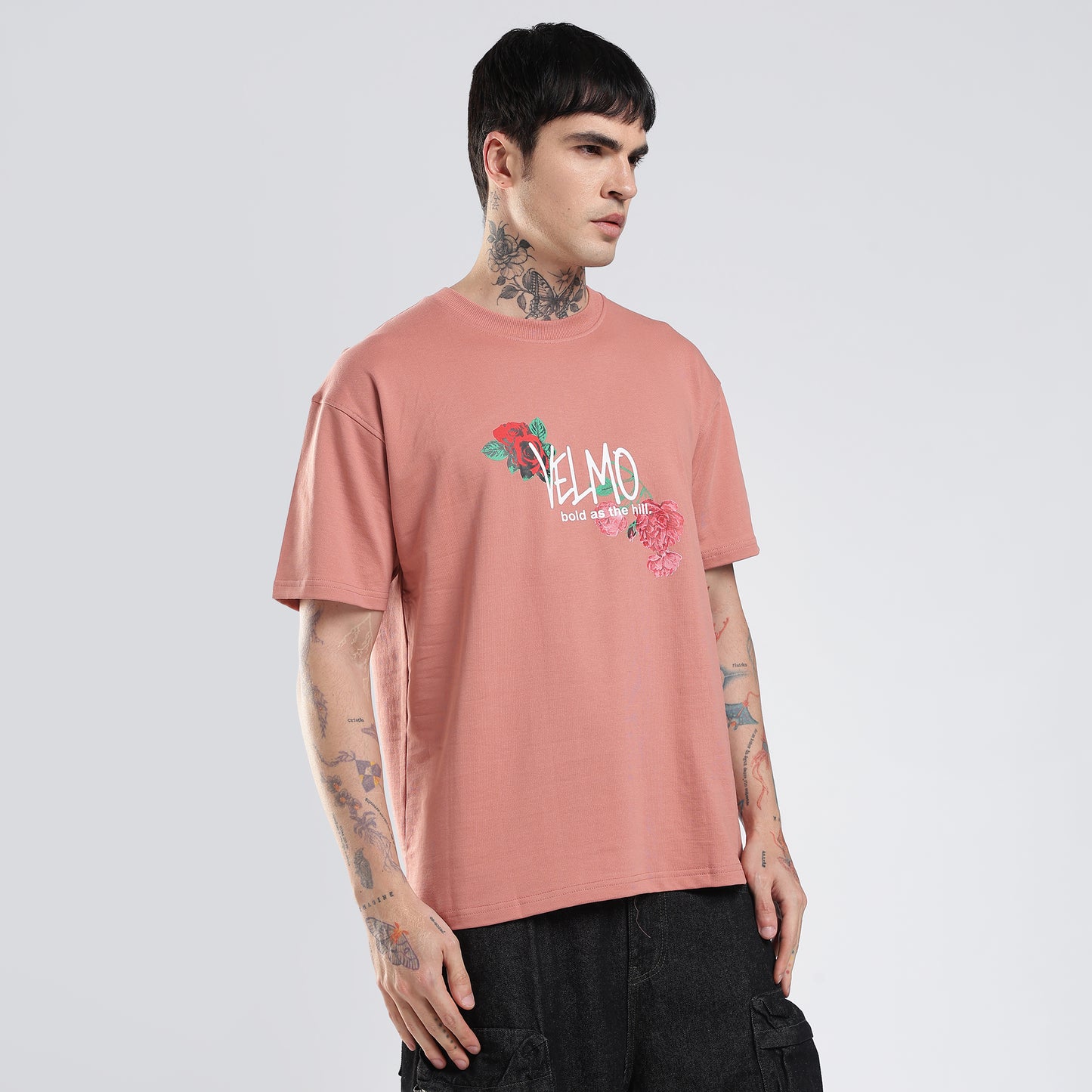 Red Floral Print Oversized T-Shirt